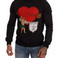 Black Cupid Print Hoodie Sweatshirt Sweater
