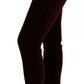 Bordeaux Velvet Stretch Slim Fit Pants