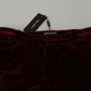 Bordeaux Velvet Stretch Slim Fit Pants