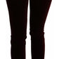 Bordeaux Velvet Stretch Slim Fit Pants