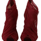 Red Tulle Ankle Boots Stiletto Heels Shoes