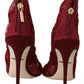 Red Tulle Ankle Boots Stiletto Heels Shoes