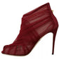 Red Tulle Ankle Boots Stiletto Heels Shoes