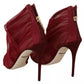 Red Tulle Ankle Boots Stiletto Heels Shoes