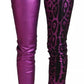 Purple Leopard Cotton Slim Fit Denim Jeans