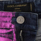Purple Leopard Cotton Slim Fit Denim Jeans