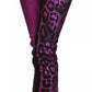Purple Leopard Cotton Slim Fit Denim Jeans