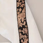 White Jacquard Cotton Blend Mid Waist Pants