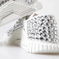White NS1 Canvas Leather Embellished Sneakers Shoes