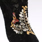 Black Crystal Lace Booties Stilettos Shoes