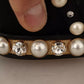 Black Lace Up Jewelled Formal Flats Shoes