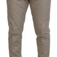 Beige Cotton Chino Men Formal Pants