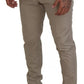 Beige Cotton Chino Men Formal Pants