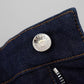 Blue Denim Stretch Crystal Hot Pants Shorts