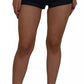 Blue Denim Stretch Crystal Hot Pants Shorts