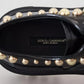 Black Leather Trekking Derby Embellished Shoes