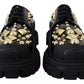 Black Leather Trekking Derby Embellished Shoes