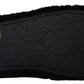 Black Polyester Faux Fur Mens Flats Sandals Shoes