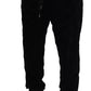 Black Cotton Skinny Jogger Sweatpants Pants