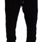 Black Cotton Skinny Jogger Sweatpants Pants