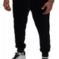 Black Cotton Skinny Jogger Sweatpants Pants
