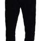 Black Cotton Skinny Jogger Sweatpants Pants