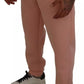 Pink Polyester Sweatpants Jogger Pants