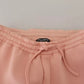 Pink Polyester Sweatpants Jogger Pants