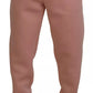 Pink Polyester Sweatpants Jogger Pants