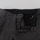 Gray Chevron Viscose Skinny Pants