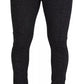 Gray Chevron Viscose Skinny Pants