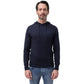 Blue Cotton Men Hoodie