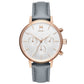 Gray Leather Dress Watch