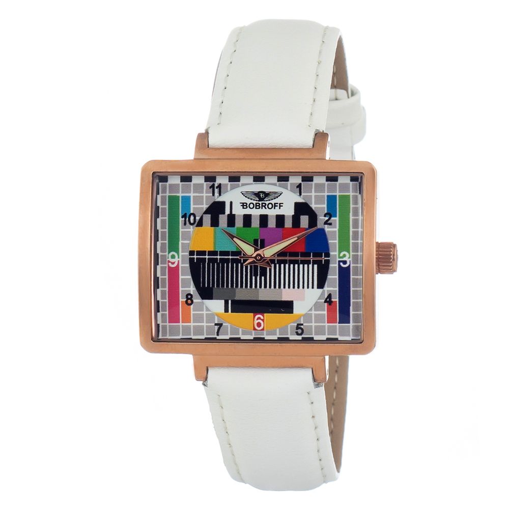 White Leather Dress Watch