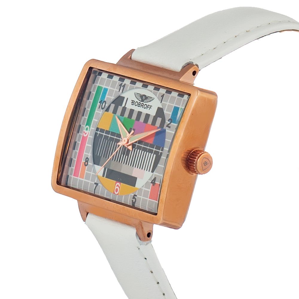 White Leather Dress Watch