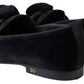 Black Velvet Flats Bow Young Queen Shoes