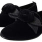 Black Velvet Flats Bow Young Queen Shoes