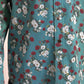 Blue Floral Cotton Button Down Denim Shirt
