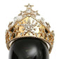 Gold Crystal Star STRASS Crown Logo Tiara Diadem