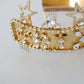 Gold Crystal Star STRASS Crown Logo Tiara Diadem