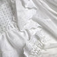 White Cotton Lace Trim Turtle Neck Blouse
