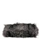 Black Oversize Faux Fur Shopping Tote Bag