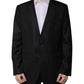 Black Stripe Wool Single Breasted Blazer