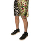 Multicolor Patchwork Silk Men Chino Shorts