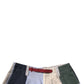 Multicolor Patchwork Linen Men Chino Shorts