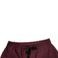 Maroon Cotton Mid Waist Bermuda Shorts