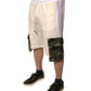 Beige Cotton Men Casual Cargo Bermuda Shorts