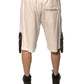 Beige Cotton Men Casual Cargo Bermuda Shorts