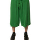 Green Cotton Blend Men Bermuda Shorts