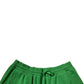 Green Cotton Blend Men Bermuda Shorts